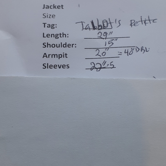 TALBOTS Petites Cream Ivory 100% Wool Blazer Double Breasted Suit jacket sz 12 ? - Picture 11 of 11